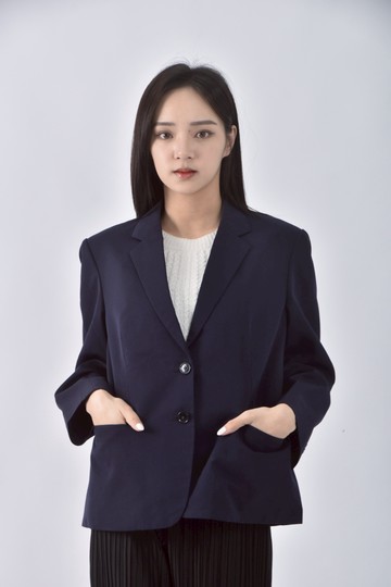 (L) 西裝素面藍色外套