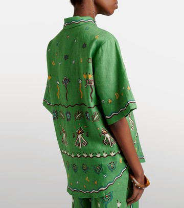 Alémais Sun Dancer printed linen shirt