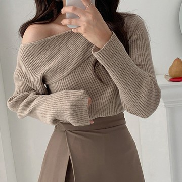 韓版簡約顯瘦側開叉高腰半身裙【P133】