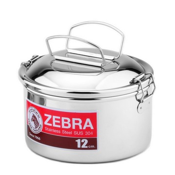 [家速配]斑馬圓型雙層便當0.6L