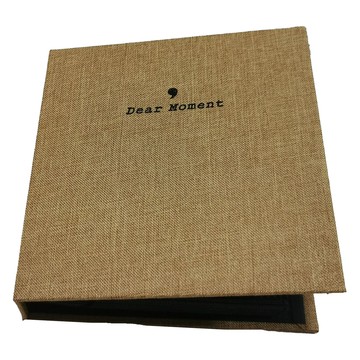 J&K 簡約3吋棉麻迷你相簿 郵票收集冊 卡其色  1個