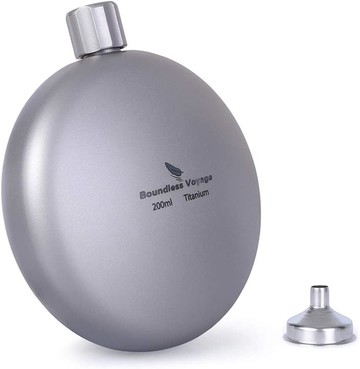 【日本代購】Boundless Voyage 鈦合金扁平小瓶 200毫升/250毫升/178毫升 6oz 威士 清酒瓶