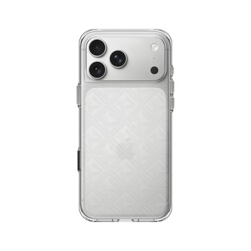iPhone 17 Pro Max Clear Case（相機按鈕） 透明 - Textured Glass: Luminous Sculpture 玻璃紋理系列：光映雕塑 - 晶鑽花玻璃