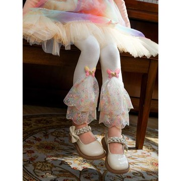 女童打底褲春秋季2025新款兒童寶寶外穿白色冬裝加厚加絨配裙褲子