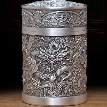 錫茶葉罐擺件儲茶罐金屬茶葉罐密封罐錫罐器送長輩送領導商務禮品