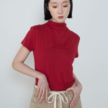 2025年度清倉不退換介意莫拍日系LEM內置胸墊半高領短袖