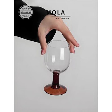 MOLALUNA.Wonderful.酒具法式紅酒杯中古琥珀色高腳玻璃杯 | 珊妙