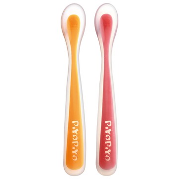 PiYOPiYO 黃色小鴨 果凍湯匙套裝 前端軟矽膠 不含雙酚A 耐熱-20°C~120°C  紅色+黃色  1組