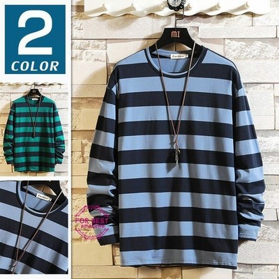 長袖tシャツ メンズ ボーダー柄 Tシャツ ロンt ロングtシャツ カジュアル 大きいサイズ 春服 通販 Lineポイント最大get Lineショッピング