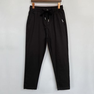 輕薄！春夏速干抽繩黑色彈力潮流工裝運動休閑松緊腰時尚九分褲男
