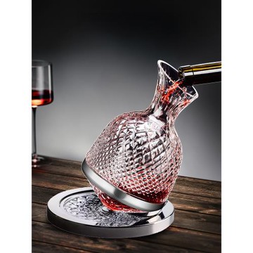 醒酒器紅酒家用不倒翁旋轉醒酒壺輕奢高端水晶玻璃洋酒分酒器商用