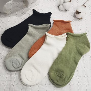 網眼綠色松口透氣襪子女夏薄純棉老年人腳腫寬松短襪孕婦老人春秋