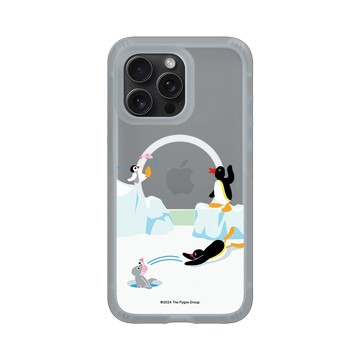 iPhone 15 Pro Max AirX 流變灰 - Pingu 企鵝家族 - 魚的接力賽