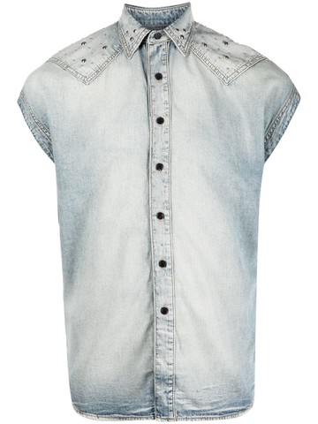 Saint Laurent - sleeveless denim shirt - men - Cotton - XL - Blue
