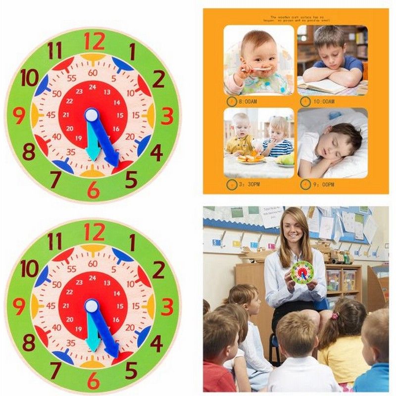 2ピースモンテッソーリ木製時計おもちゃ教材子供のためのおもちゃ就学前の緑 通販 Lineポイント最大get Lineショッピング