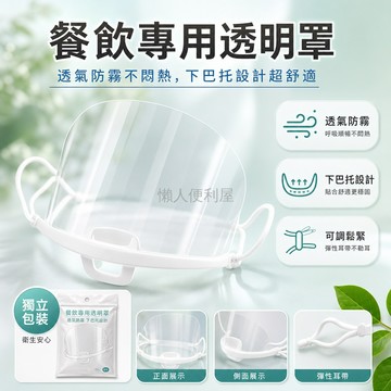 台灣出貨✨ 餐飲專用口罩 食品級透明口罩 廚房防霧口罩 夜市餐廳衛生防護 可循環使用 透氣舒適設計