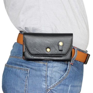 復古手機包穿皮帶掛腰包男士中年老人插交通卡槽皮套6寸6.5寸新潮