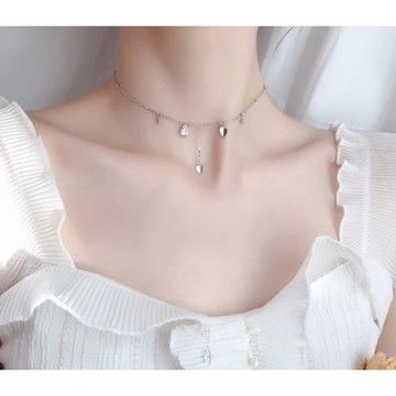 925純銀愛心流蘇項鍊