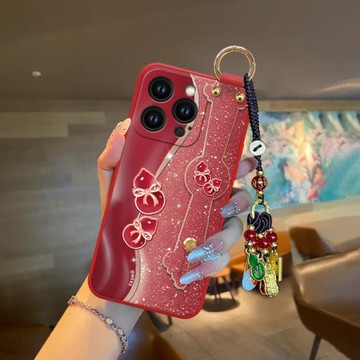 鎏金葫蘆結適用蘋果16promax手機殼iPhone16新年15pro紅色14plus創意女13mini硅膠12pro全包11防摔掛飾外殼
