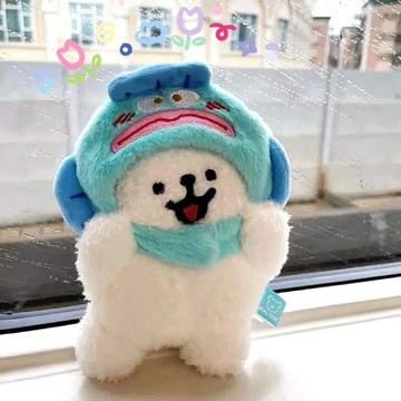 線條小狗吊飾 可愛吊飾🎀 可愛毛絨卡通頭套玩偶背包掛飾鑰匙扣變身小公仔 毛絨吊飾 書包掛飾 可拆卸吊飾 生日禮物  頭套