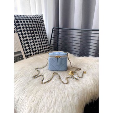 小香小金球包小香風菱格鏈條包小金球鏈條包藍色包包小香風盒子包