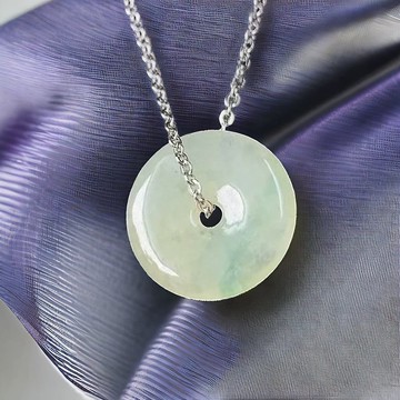 【願‧平安】冰黃飄綠翡翠平安扣吊飾 | 天然緬甸翡翠A貨 | 送禮