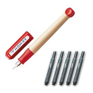 LAMY ABC 鋼筆 + 5入卡式墨水管組合  紅色  A