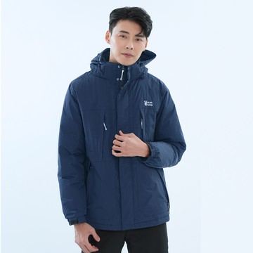 遊遍天下 男款極暖GlobeTex防水防風保暖顯瘦羽絨外套GJ23038 / 藍色