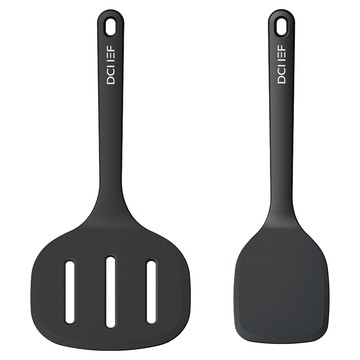 DAILYCHEF 2件組 巨型鍋鏟320*150mm + 標準型鍋鏟320*90mm  黑色  1組