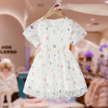 洛麗塔女童夏款蕾絲洋氣連衣裙