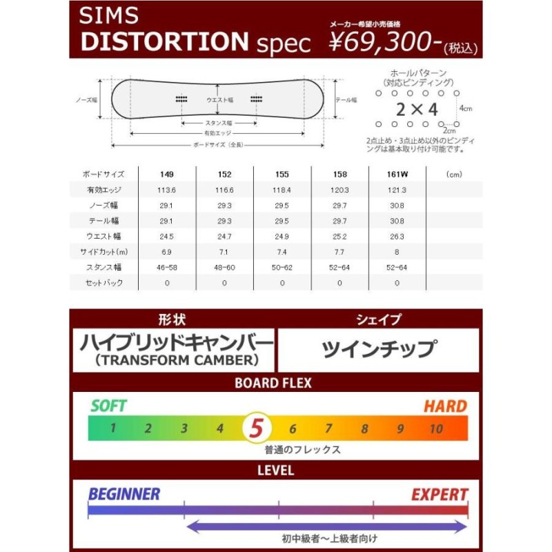 21-22 SIMS シムス DISTORTION ディストーション-