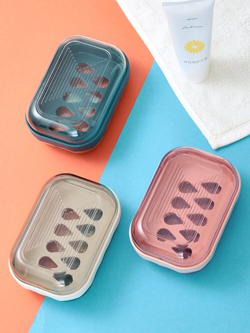 2021年新款肥皂盒瀝水衛生間宿舍香皂盒架帶蓋盒子家用肥皂托盤