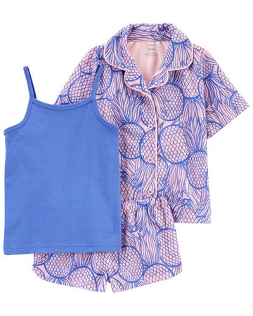 Toddler 3-Piece Pineapple Loose Fit PJs