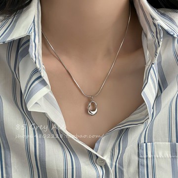 鏤空水滴金屬極簡風項鏈女新款爆款小眾輕奢鎖骨鏈氣質百搭