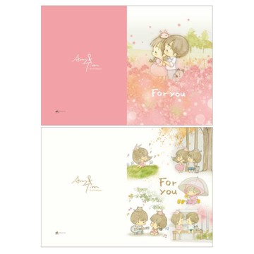 A&T 中厚萬用卡-粉紅色的花/多圖