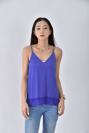 (S) forever new質感細肩藍色上衣