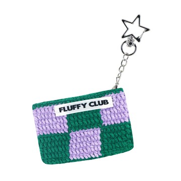 棋盤格編織卡夾 方格紋零錢包