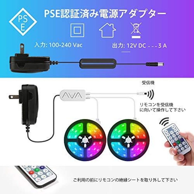 Lepro ledテープライト MagicColor 流れるテープ 虹色 アドレサブル