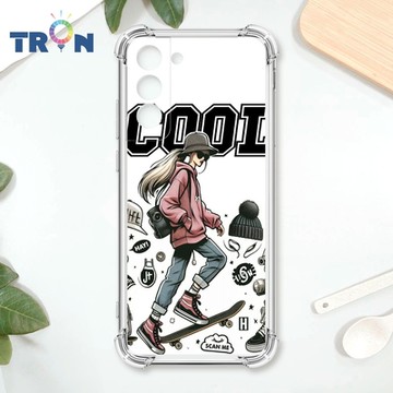 TRON 三星 S22 PLUS 雜誌風潮流女孩 四角防摔 軟殼 手機殼
