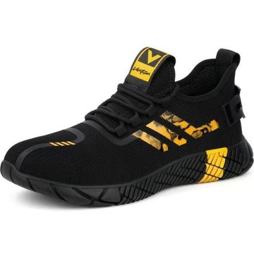 Ventura 輕量美型護趾工作鞋 A-1  黑色 + 黃色  26.5cm