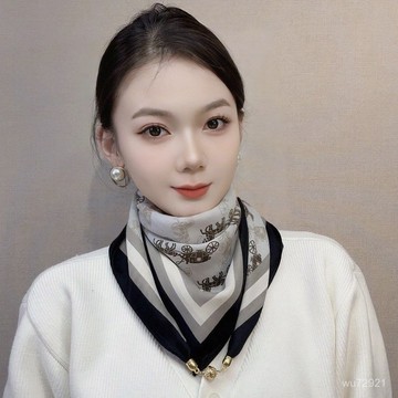 2025新款高級感網紅爆款絲巾洋氣時尚百搭女士圍脖保暖圍巾女冬季
