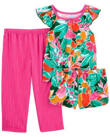 Toddler 3-Piece Tropical Loose Fit PJs