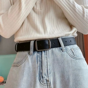 【ALIFE】韓系 經典 方扣 皮帶 腰帶 前衛 設計感 Y2K 中性 男女 穿搭客 小眾設計 #KM239i