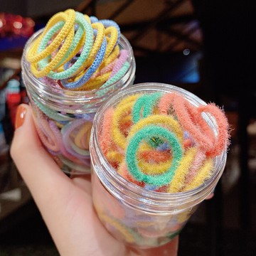 毛絨小號發圈兒童100根裝橡皮筋發飾女童公主寶寶不傷發頭繩