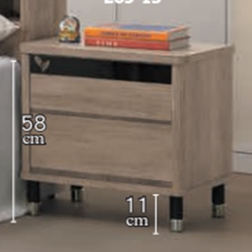 AS DESIGN雅司家具-吉特淺胡桃床頭櫃-54*41*55CM