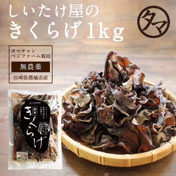 国産きくらげ 1kg（250g×4袋） 業務用 乾燥 干し 木耳 キクラゲ きのこ キノコ 送料無料