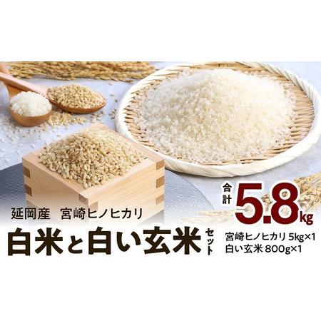 ふるさと納税 宮崎ヒノヒカリ 延岡産 白米と白い玄米セット 合計5.8kg　N0149-A148 宮崎県延岡市