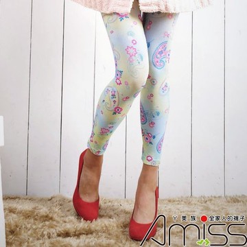 【Amiss】 歐美‧搖滾印花9分內搭-變形蟲(Z409-1)