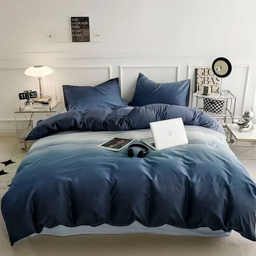 FADED-R 海波藍雙人薄被套四件組，含枕套、床包、被套，雙人尺寸，簡約時尚  海波藍  雙人  床包 + 被套 + 枕套 2個