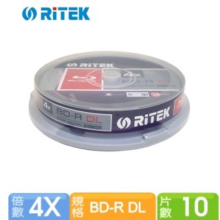 RIDATA Ritek 藍光 Blu-ray X版 BD-R 4X DL 50GB 可燒錄光碟片 布丁桶裝(10片)